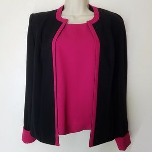 Tribeca Studio Pink Tank & Black Blazer
